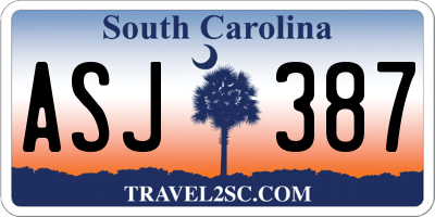SC license plate ASJ387