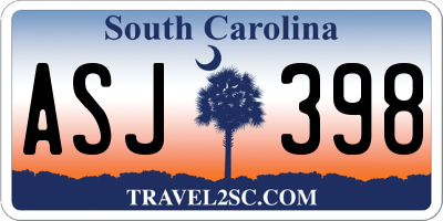 SC license plate ASJ398
