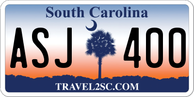 SC license plate ASJ400