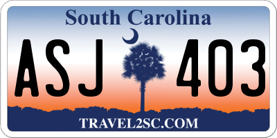 SC license plate ASJ403