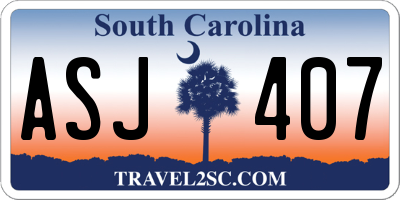 SC license plate ASJ407