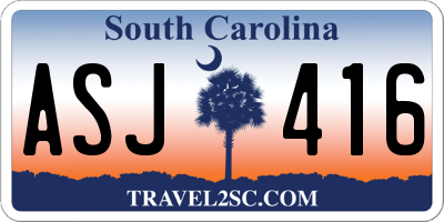 SC license plate ASJ416