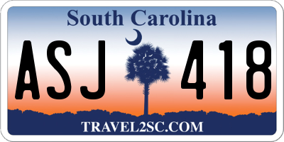 SC license plate ASJ418