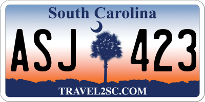 SC license plate ASJ423