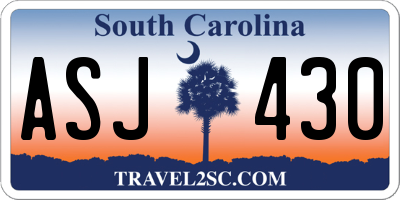 SC license plate ASJ430