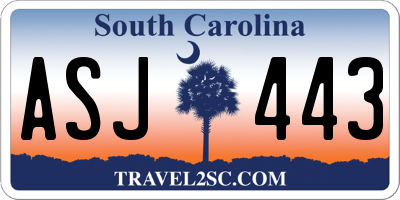 SC license plate ASJ443