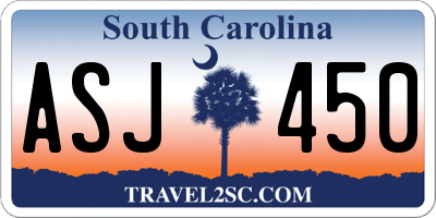 SC license plate ASJ450