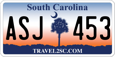 SC license plate ASJ453