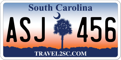 SC license plate ASJ456