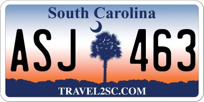 SC license plate ASJ463