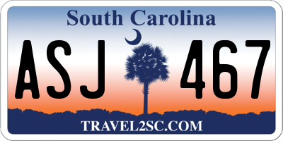 SC license plate ASJ467