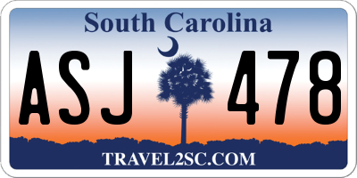 SC license plate ASJ478