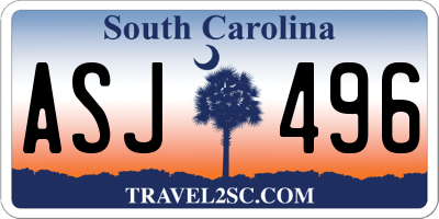 SC license plate ASJ496