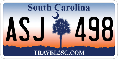 SC license plate ASJ498