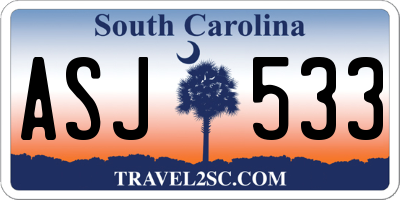 SC license plate ASJ533