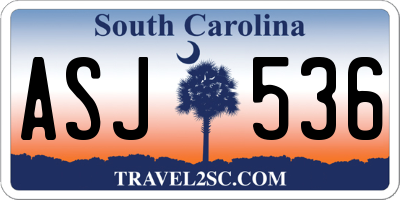 SC license plate ASJ536