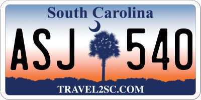 SC license plate ASJ540