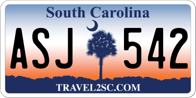 SC license plate ASJ542