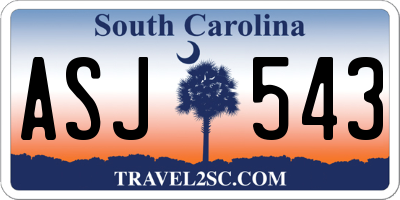 SC license plate ASJ543