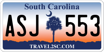 SC license plate ASJ553