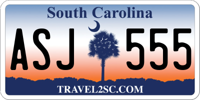 SC license plate ASJ555