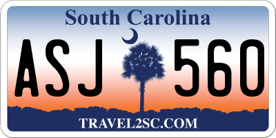 SC license plate ASJ560