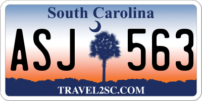 SC license plate ASJ563