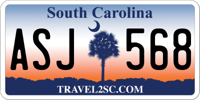 SC license plate ASJ568