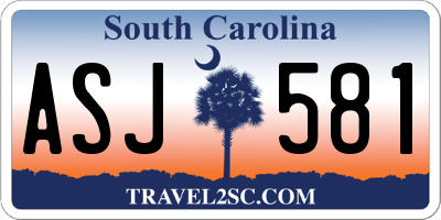 SC license plate ASJ581