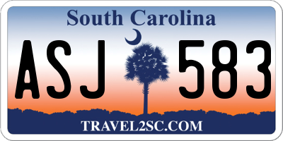 SC license plate ASJ583