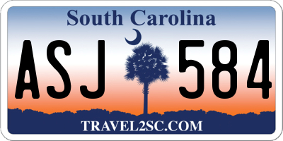 SC license plate ASJ584