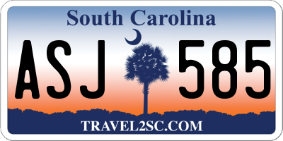 SC license plate ASJ585