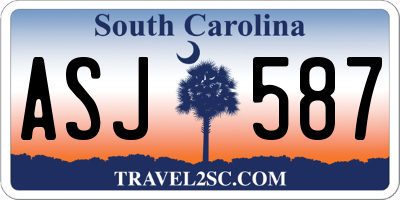 SC license plate ASJ587