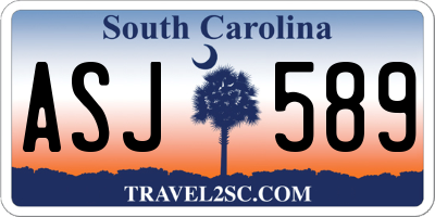 SC license plate ASJ589
