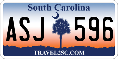 SC license plate ASJ596