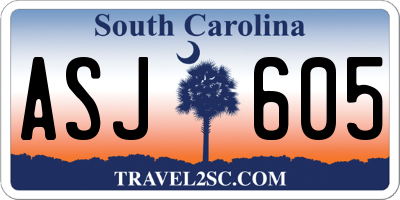 SC license plate ASJ605