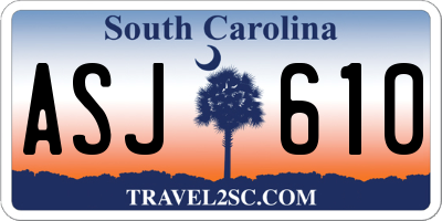 SC license plate ASJ610