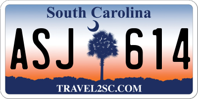 SC license plate ASJ614