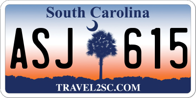 SC license plate ASJ615