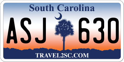 SC license plate ASJ630