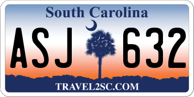 SC license plate ASJ632