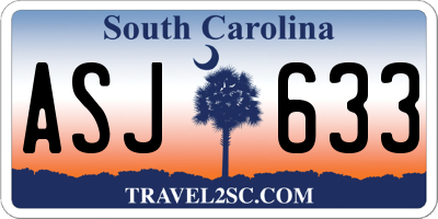 SC license plate ASJ633