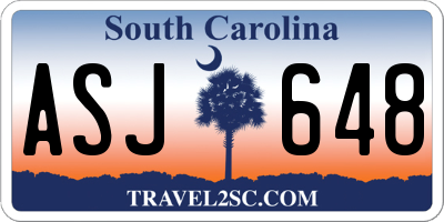 SC license plate ASJ648