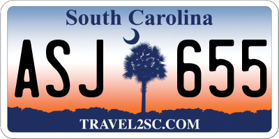 SC license plate ASJ655