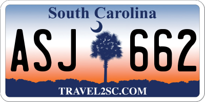 SC license plate ASJ662