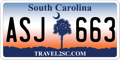 SC license plate ASJ663