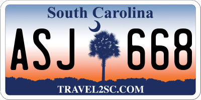 SC license plate ASJ668
