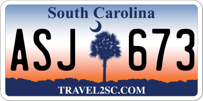 SC license plate ASJ673