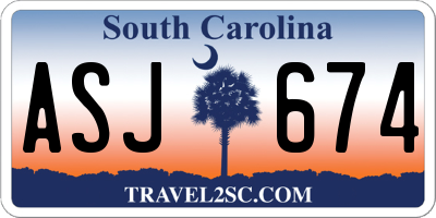SC license plate ASJ674