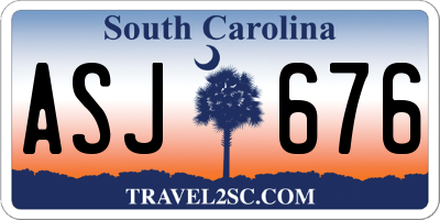 SC license plate ASJ676